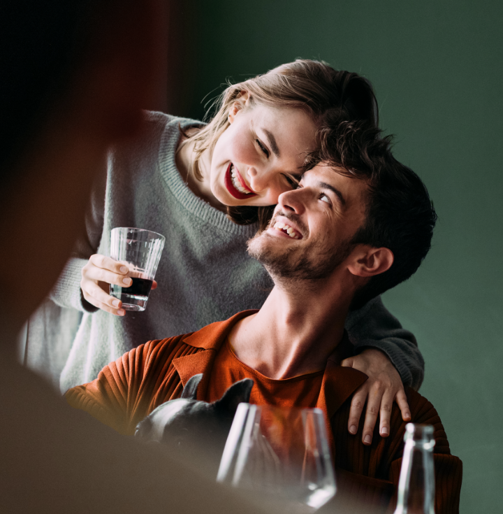 Couple enjoying time together at home